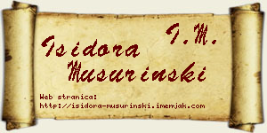 Isidora Mušurinski vizit kartica